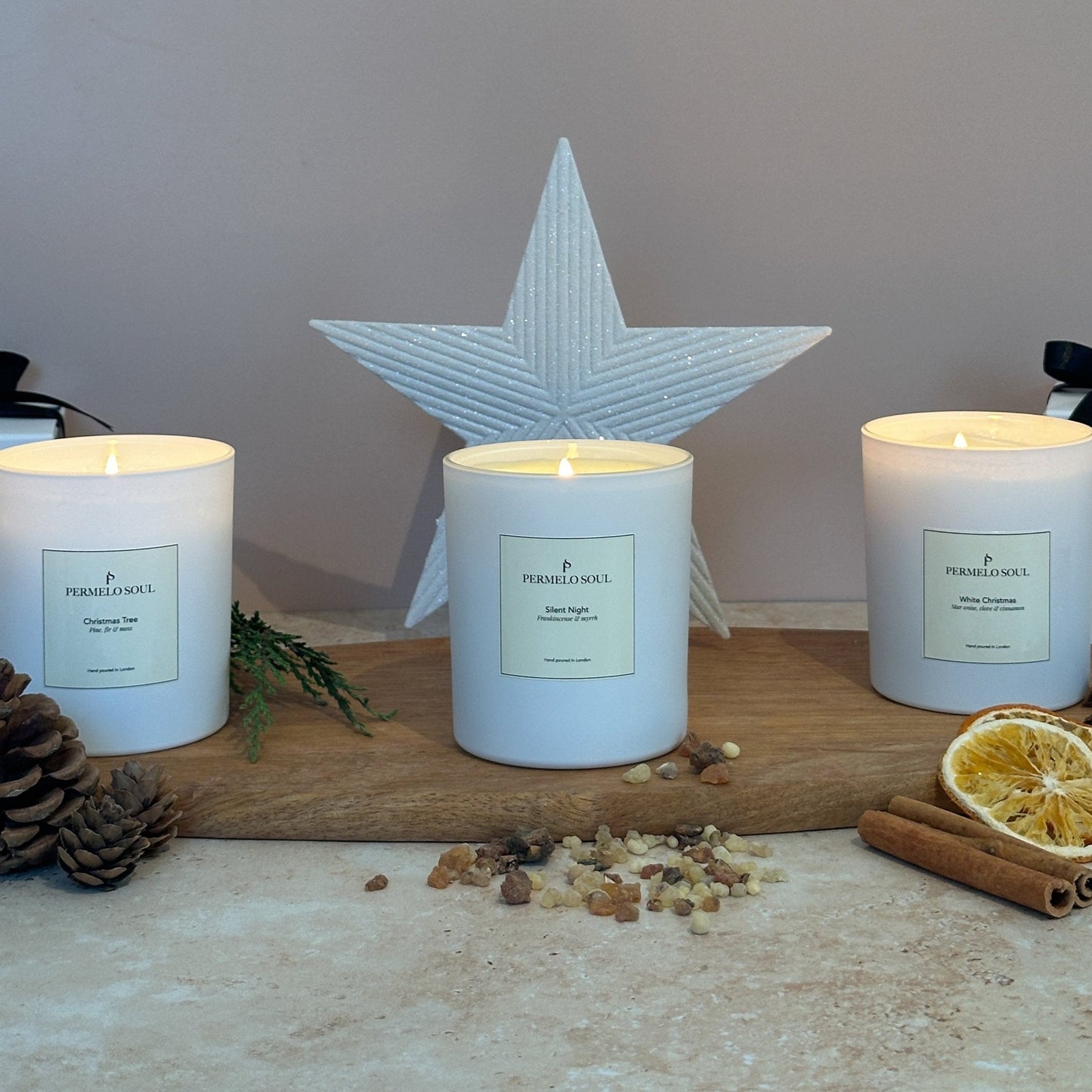 Christmas Soy Candles Trio set