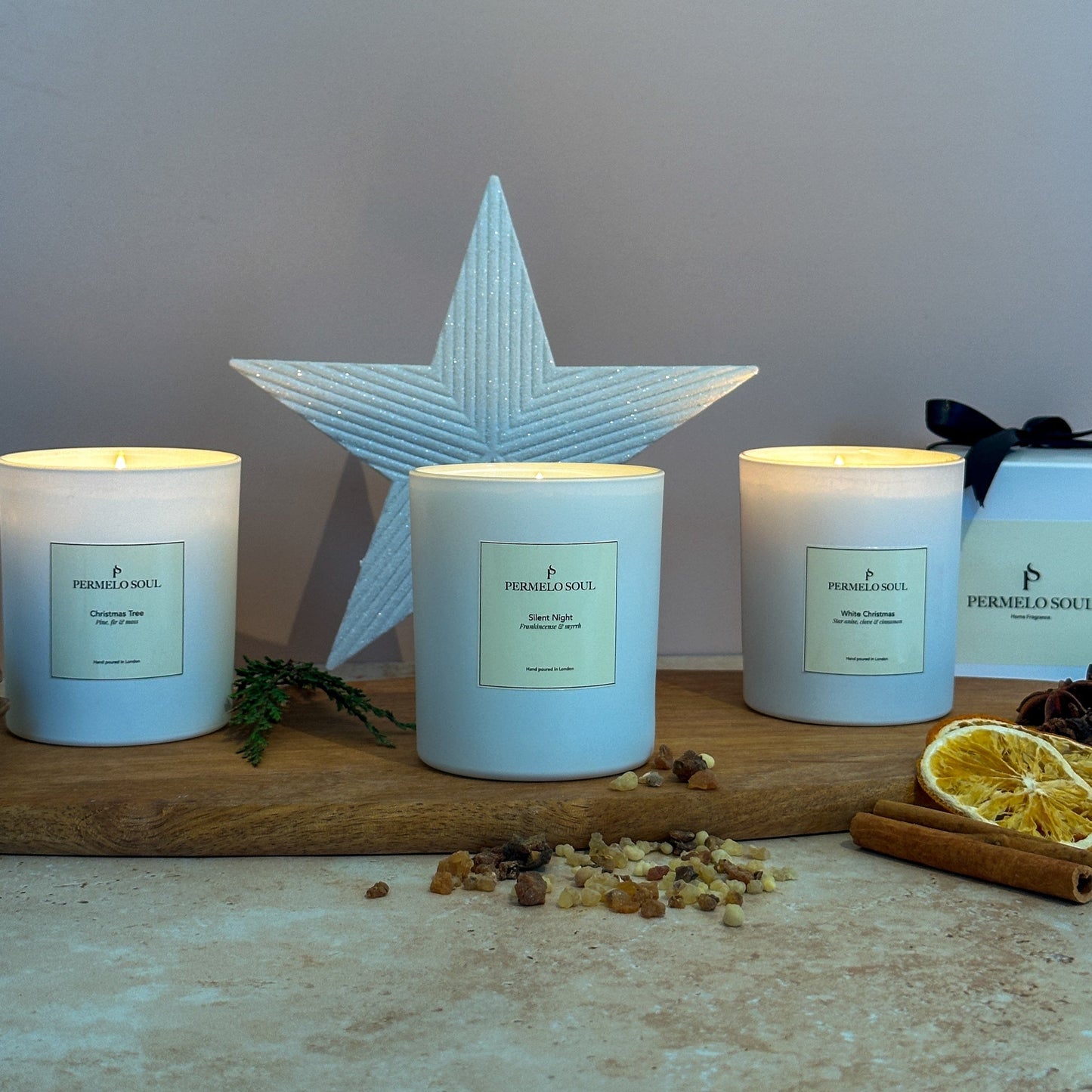 Christmas Soy Candles Trio set