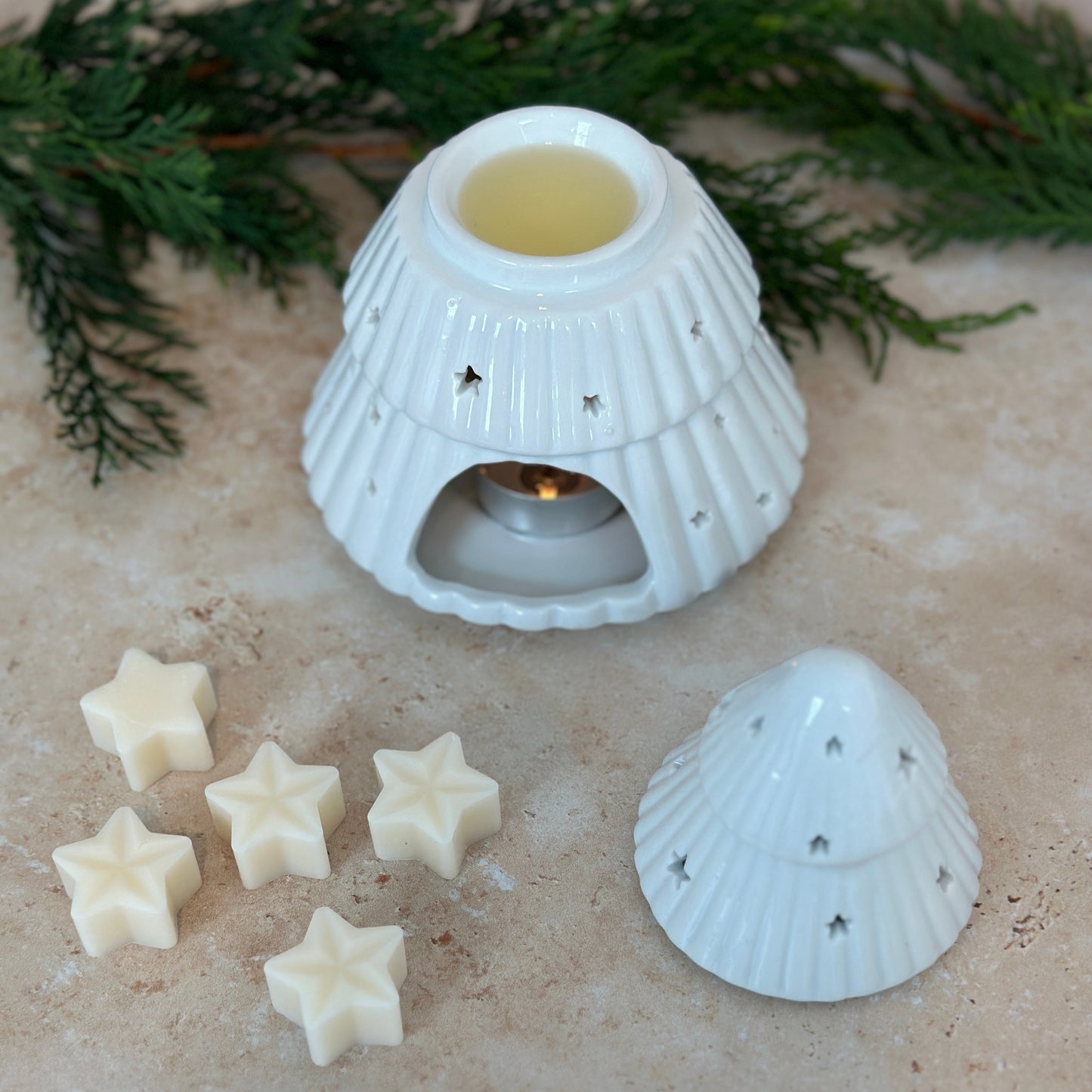 White Christmas Tree Wax Burner