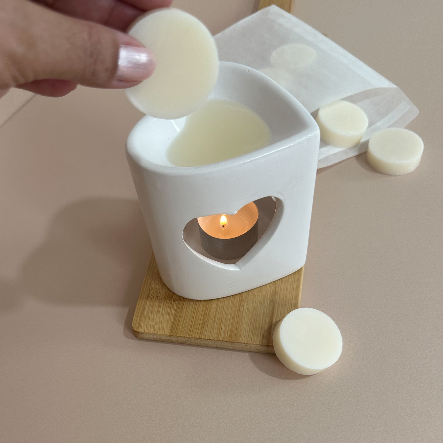 Ceramic White Heart Wax Burner - Limited Edition