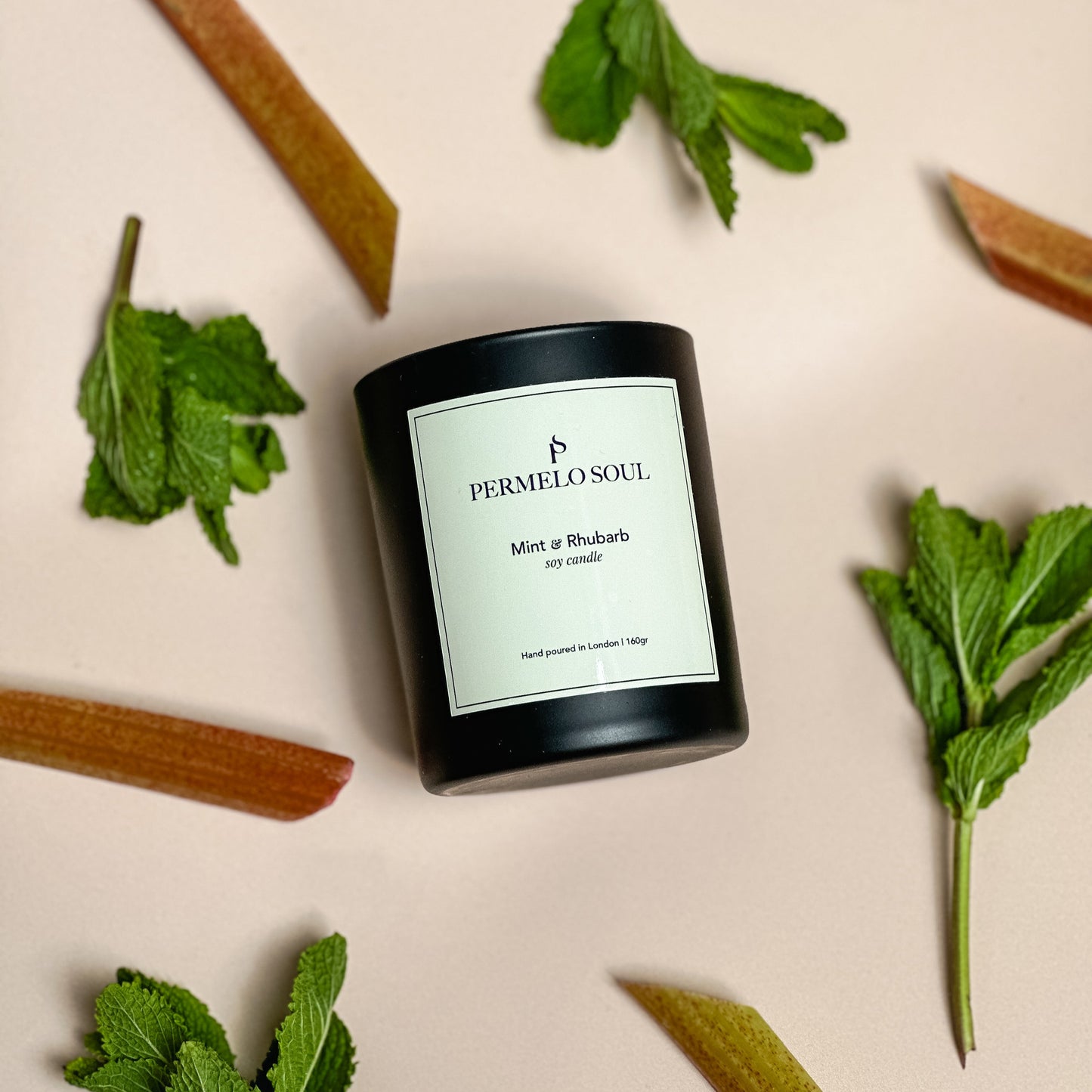 Mint & Rhubarb -Soy Candle