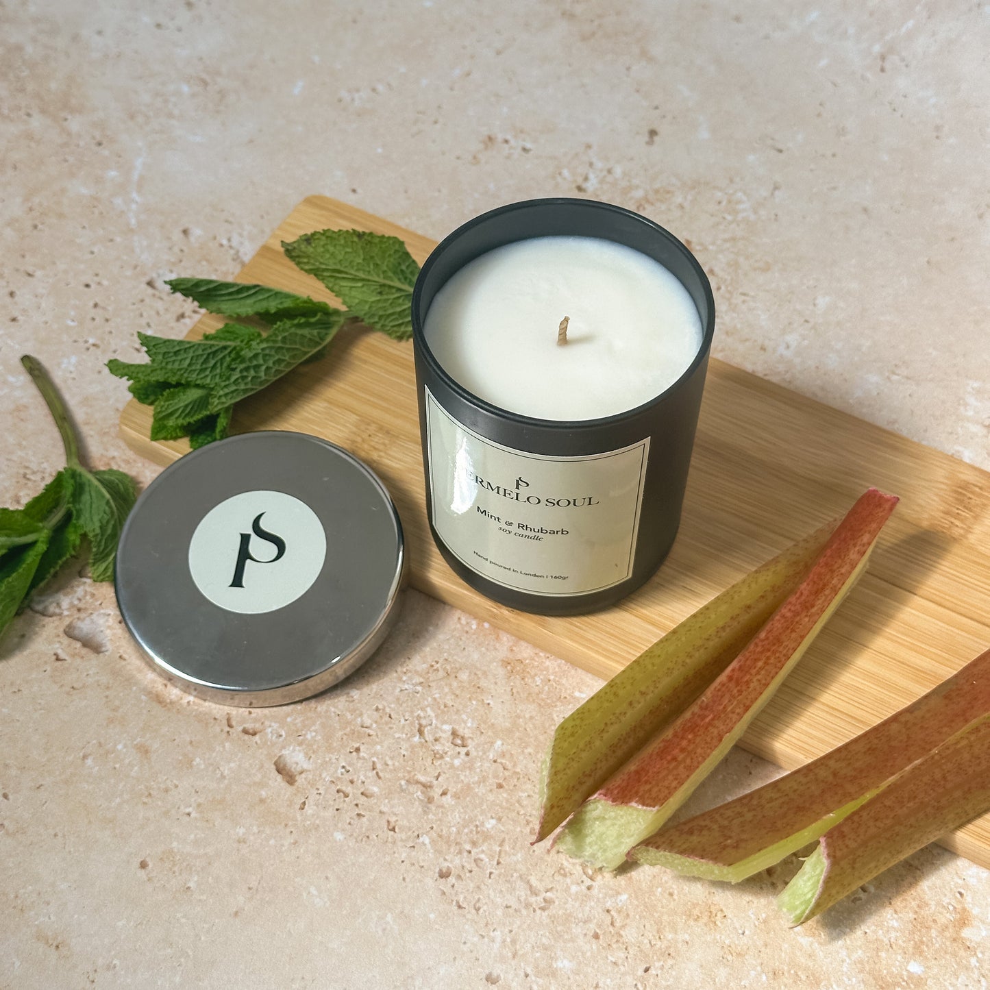 Mint & Rhubarb -Soy Candle