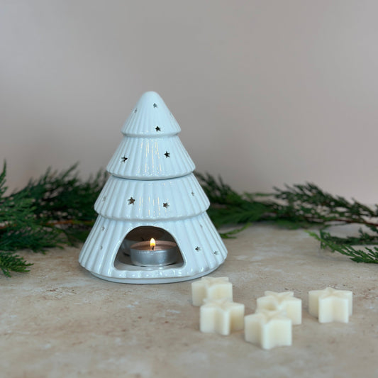 White Christmas Tree Wax Burner
