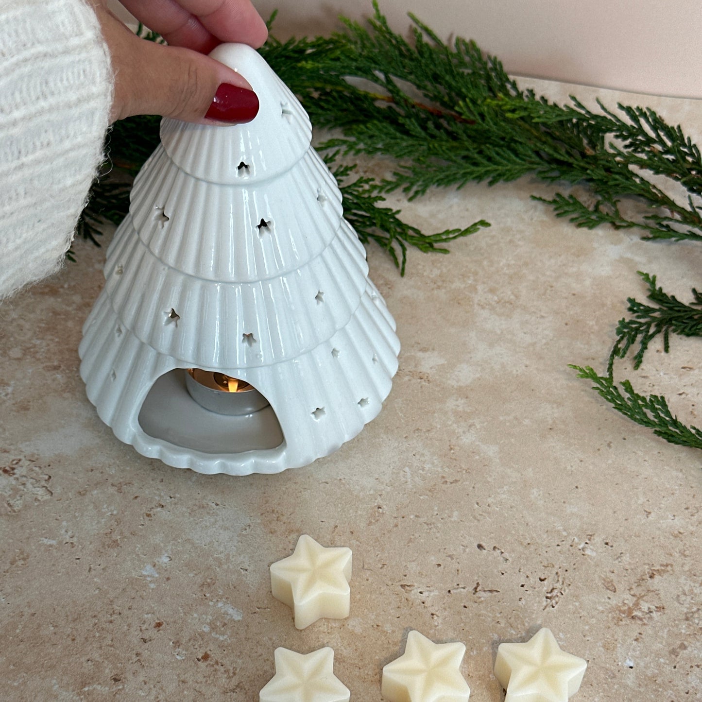 White Christmas Tree Wax Burner