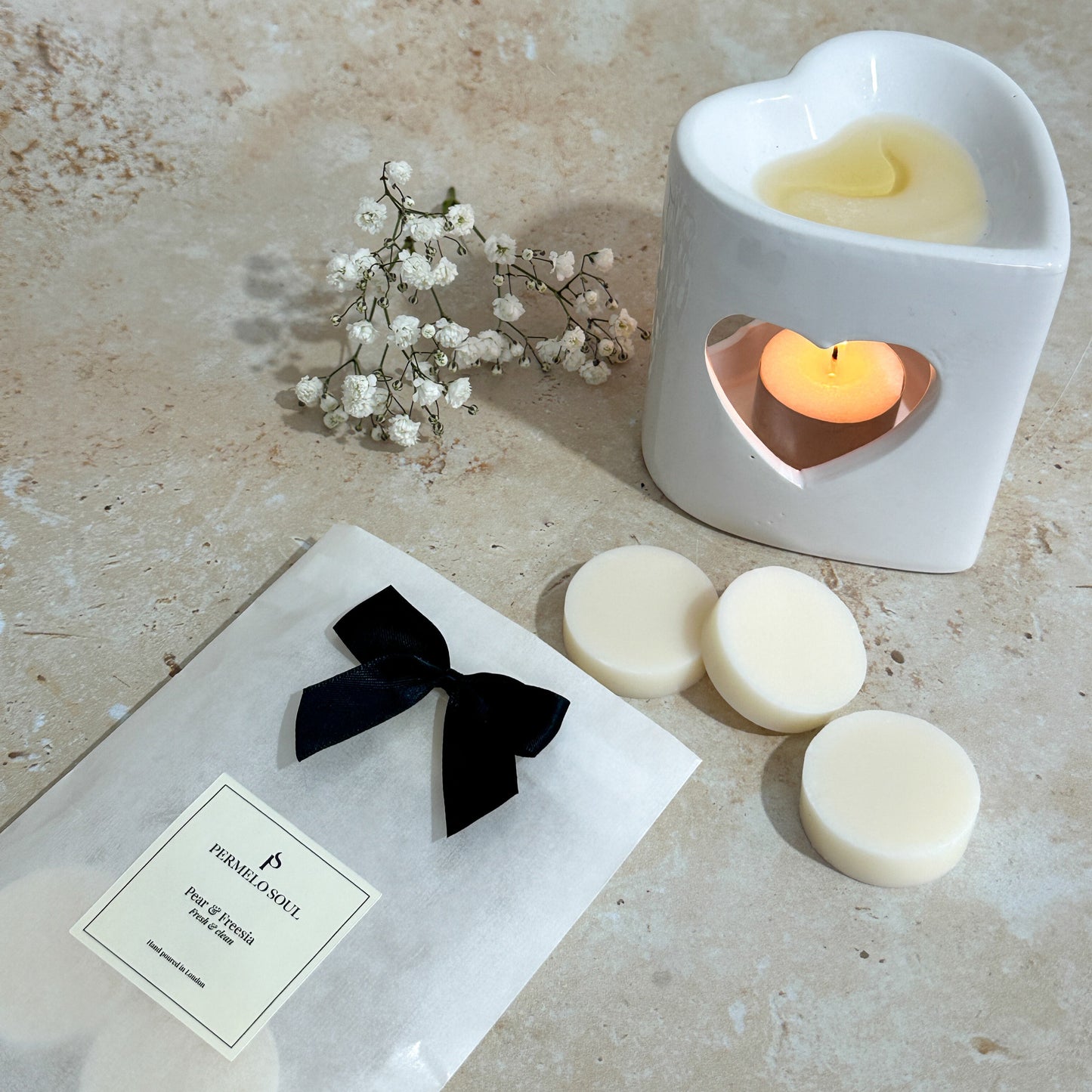 Ceramic White Heart Wax Burner - Limited Edition