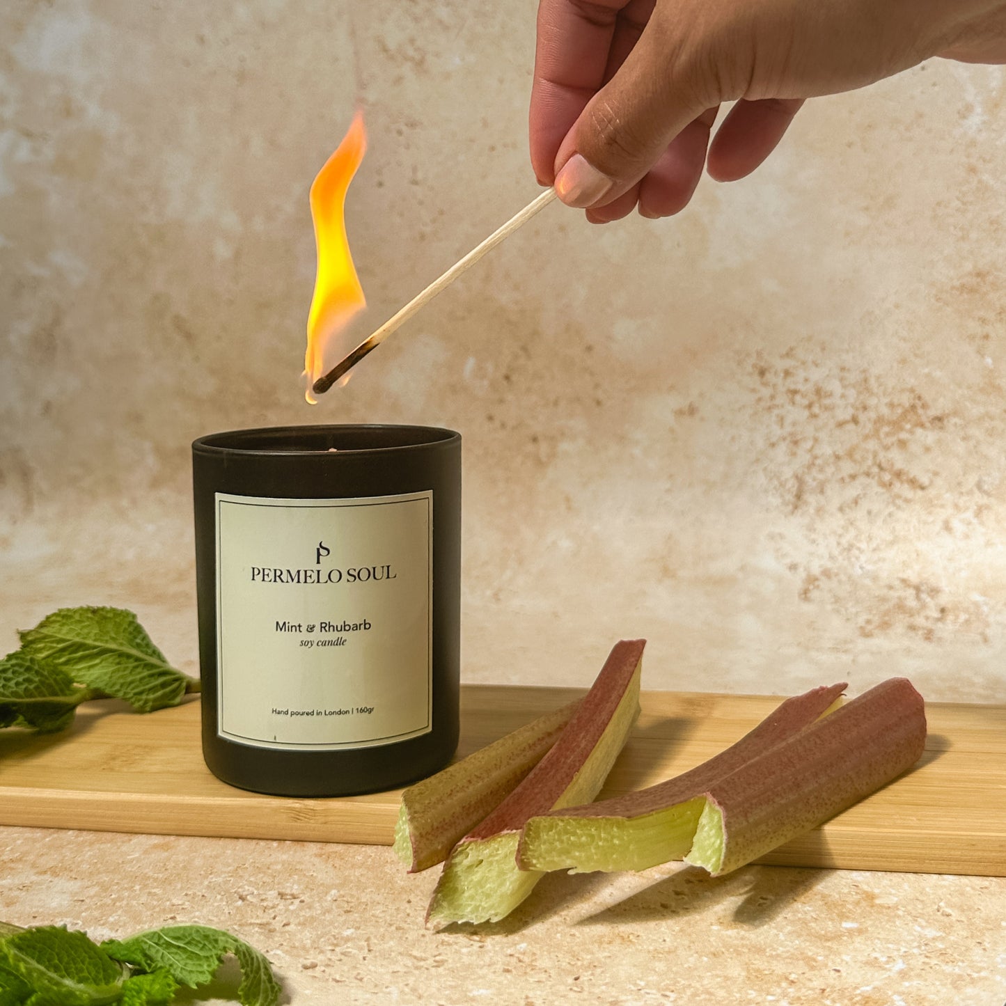 Mint & Rhubarb -Soy Candle
